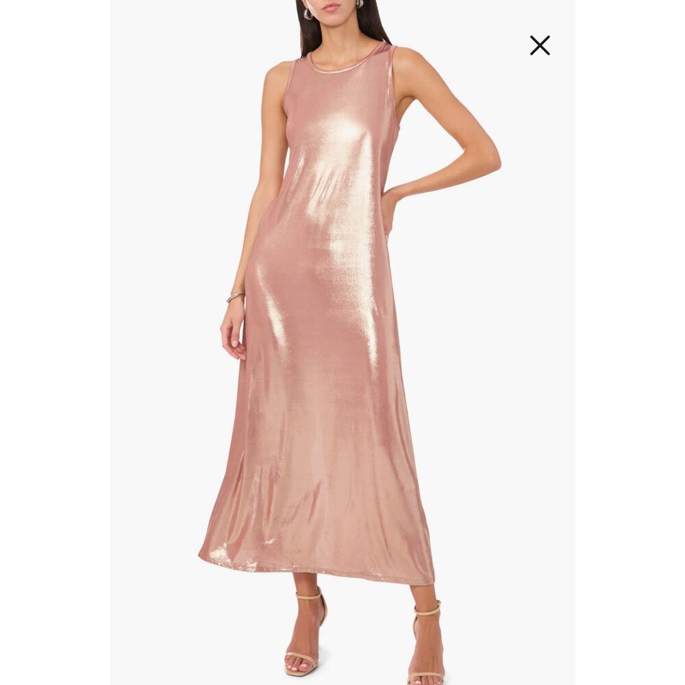 Vince Camuto Rose Clay L‎ Pearlescent Dress Evening Event Party Mother of Bride
